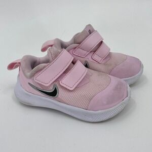 Nike Star Runner 3 TD Toddler Pink Silver Sneakers Size 4C, Girl Sneakers Spring